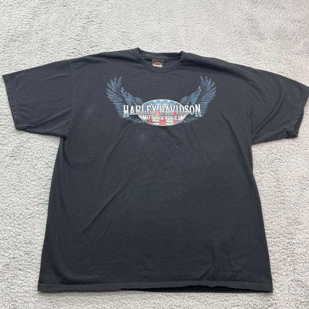 Harley Davidson T Shirt Mens 2XL Liberty HD Motorcycles Boston Heights, OH Black